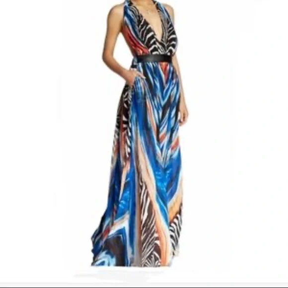 TOV Holy Multicolor Halter Maxi Dress - Picture 2 of 8
